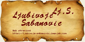 Ljubivoje Šabanović vizit kartica